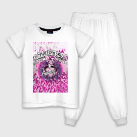 Детская пижама хлопок с принтом Three Days Grace art в Екатеринбурге, 100% хлопок |  брюки и футболка прямого кроя, без карманов, на брюках мягкая резинка на поясе и по низу штанин
 | art | days | grace | life | music | now | rock | starts | three | арт | гранж | музыка | рок