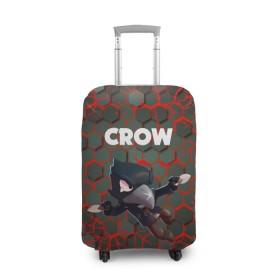 Чехол для чемодана 3D с принтом BRAWL STARS CROW. в Екатеринбурге, 86% полиэфир, 14% спандекс | двустороннее нанесение принта, прорези для ручек и колес | bea | bibi | brawl stars | colt | crow | el brown | leon | leon shark | max | nita | sally leon | shark | акула | беа | берли | биби | бравл старс | браун | ворон | кольт | леон | леон акула | макс | нита | шелли