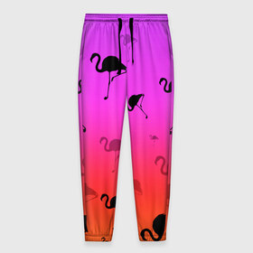 Мужские брюки 3D с принтом Фламинго в Екатеринбурге, 100% полиэстер | манжеты по низу, эластичный пояс регулируется шнурком, по бокам два кармана без застежек, внутренняя часть кармана из мелкой сетки | минимализм | прикольные картинки | прикольные надписи | розовый фламинго | фламинго