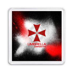 Магнит 55*55 с принтом UMBRELLA CORP в Екатеринбурге, Пластик | Размер: 65*65 мм; Размер печати: 55*55 мм | Тематика изображения на принте: biohazard | biohazard 7 | crocodile | fang | game | hand | monster | new umbrella | resident evil | resident evil 7 | umbrella | umbrella corp | umbrella corporation | zombie | обитель