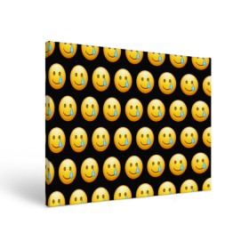 Холст прямоугольный с принтом New Emoji в Екатеринбурге, 100% ПВХ |  | Тематика изображения на принте: crying | emoji | smile | smiling face with tear | tear | плачущий | слеза | смайлик | улыбка | эмодзи