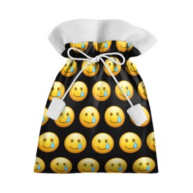 Подарочный 3D мешок с принтом New Emoji в Екатеринбурге, 100% полиэстер | Размер: 29*39 см | Тематика изображения на принте: crying | emoji | smile | smiling face with tear | tear | плачущий | слеза | смайлик | улыбка | эмодзи