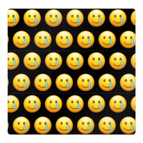 Магнитный плакат 3Х3 с принтом New Emoji в Екатеринбурге, Полимерный материал с магнитным слоем | 9 деталей размером 9*9 см | Тематика изображения на принте: crying | emoji | smile | smiling face with tear | tear | плачущий | слеза | смайлик | улыбка | эмодзи