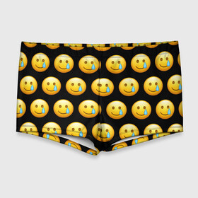 Мужские купальные плавки 3D с принтом New Emoji в Екатеринбурге, Полиэстер 85%, Спандекс 15% |  | Тематика изображения на принте: crying | emoji | smile | smiling face with tear | tear | плачущий | слеза | смайлик | улыбка | эмодзи