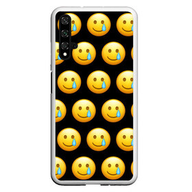 Чехол для Honor 20 с принтом New Emoji в Екатеринбурге, Силикон | Область печати: задняя сторона чехла, без боковых панелей | crying | emoji | smile | smiling face with tear | tear | плачущий | слеза | смайлик | улыбка | эмодзи