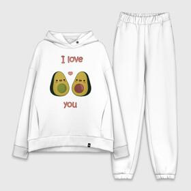 Женский костюм хлопок Oversize с принтом AVOCADO LOVE в Екатеринбурге,  |  | avokado | авокадо