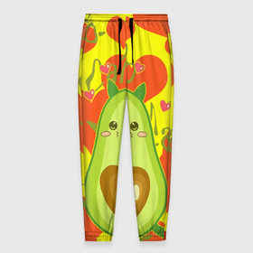 Мужские брюки 3D с принтом авокадо в Екатеринбурге, 100% полиэстер | манжеты по низу, эластичный пояс регулируется шнурком, по бокам два кармана без застежек, внутренняя часть кармана из мелкой сетки | avocado | cat | cats | funny | авокадо | зеленый авокадо | кот