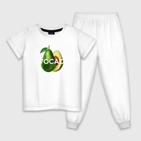 Детская пижама хлопок с принтом АВОКАДО в Екатеринбурге, 100% хлопок |  брюки и футболка прямого кроя, без карманов, на брюках мягкая резинка на поясе и по низу штанин
 | Тематика изображения на принте: avocado | character | cute pictures | exotic | fruit | nut | vegan | vegetables | vegetarian | авокадо | веган | вегетарианец | милые картинки | овощи | орех | персонаж | фрукты | экзотика