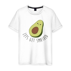 Мужская футболка хлопок с принтом Авокадо в Екатеринбурге, 100% хлопок | прямой крой, круглый вырез горловины, длина до линии бедер, слегка спущенное плечо. | авокадо | мемы | минимализм | прикольные картинки | прикольные надписи | растение | фрукт