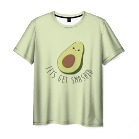 Мужская футболка 3D с принтом Авокадо в Екатеринбурге, 100% полиэфир | прямой крой, круглый вырез горловины, длина до линии бедер | авокадо | мемы | минимализм | прикольные картинки | прикольные надписи | растение | фрукт