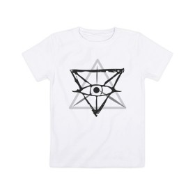 Детская футболка хлопок с принтом OKO II в Екатеринбурге, 100% хлопок | круглый вырез горловины, полуприлегающий силуэт, длина до линии бедер | глаз | око | пирамида | треугольник