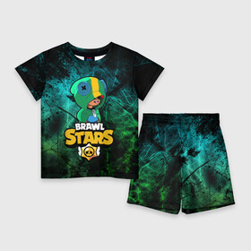 Детский костюм с шортами 3D с принтом Brawl Stars в Екатеринбурге,  |  | brawl | brawl stars | leon | leon selly | leon shark | shark | stars | бравл старс | брол старс | игра | леон | мобильная игра | мобильные игры