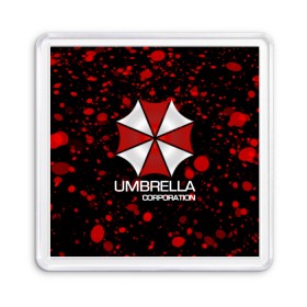 Магнит 55*55 с принтом UMBRELLA CORP в Екатеринбурге, Пластик | Размер: 65*65 мм; Размер печати: 55*55 мм | biohazard | biohazard 7 | crocodile | fang | game | hand | monster | new umbrella | resident evil | resident evil 7 | umbrella | umbrella corp | umbrella corporation | zombie | обитель