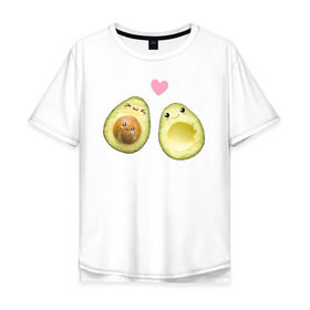 Мужская футболка хлопок Oversize с принтом Авокадо в Екатеринбурге, 100% хлопок | свободный крой, круглый ворот, “спинка” длиннее передней части | Тематика изображения на принте: авокадо | веган | еда блогеров | мемы | минимализм | прикольные картинки | прикольные надписи | растение | смешное авокадо | фрукт
