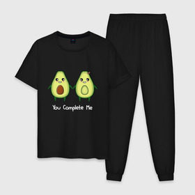Мужская пижама хлопок с принтом Авокадо в Екатеринбурге, 100% хлопок | брюки и футболка прямого кроя, без карманов, на брюках мягкая резинка на поясе и по низу штанин
 | авокадо | веган | еда блогеров | мемы | минимализм | прикольные картинки | прикольные надписи | растение | смешное авокадо | фрукт