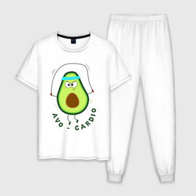 Мужская пижама хлопок с принтом Авокадо в Екатеринбурге, 100% хлопок | брюки и футболка прямого кроя, без карманов, на брюках мягкая резинка на поясе и по низу штанин
 | авокадо | веган | еда блогеров | мемы | минимализм | прикольные картинки | прикольные надписи | растение | смешное авокадо | фрукт