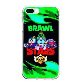 Чехол для iPhone 7Plus/8 Plus матовый с принтом BRAWL STARS Пламя в Екатеринбурге, Силикон | Область печати: задняя сторона чехла, без боковых панелей | 8 | 8bit | bit | brawl | brawlstars | crow | leon | leonskin | max | mr p | sally | virus | бит | бравл | игра | леон | макс | молнии | мультик | пламя | старc | старз