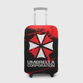Чехол для чемодана 3D с принтом UMBRELLA CORPORATION. в Екатеринбурге, 86% полиэфир, 14% спандекс | двустороннее нанесение принта, прорези для ручек и колес | corp | corporation | resident evil | umbrella | umbrella corporation | зомби апокалипсис | зонт | игра