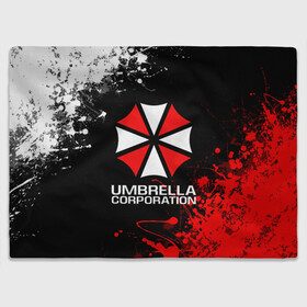 Плед 3D с принтом UMBRELLA CORPORATION. в Екатеринбурге, 100% полиэстер | закругленные углы, все края обработаны. Ткань не мнется и не растягивается | corp | corporation | resident evil | umbrella | umbrella corporation | зомби апокалипсис | зонт | игра