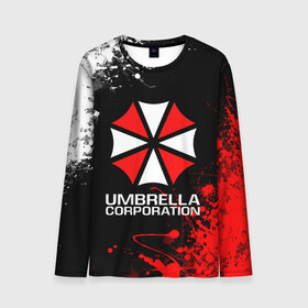 Мужской лонгслив 3D с принтом UMBRELLA CORPORATION. в Екатеринбурге, 100% полиэстер | длинные рукава, круглый вырез горловины, полуприлегающий силуэт | corp | corporation | resident evil | umbrella | umbrella corporation | зомби апокалипсис | зонт | игра