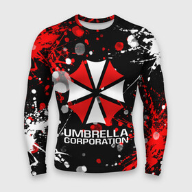 Мужской рашгард 3D с принтом UMBRELLA CORPORATION. в Екатеринбурге,  |  | corp | corporation | resident evil | umbrella | umbrella corporation | зомби апокалипсис | зонт | игра