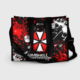 Сумка-шоппер 3D с принтом UMBRELLA CORPORATION в Екатеринбурге, 100% полиэстер | застегивается на металлическую кнопку; внутренний карман застегивается на молнию. Стенки укреплены специальным мягким материалом, чтобы защитить содержимое от несильных ударов
 | corp | corporation | resident evil | umbrella | umbrella corporation | зомби апокалипсис | зонт | игра