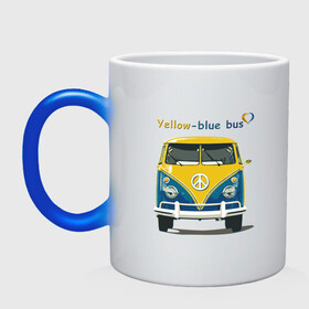 Кружка хамелеон с принтом Я люблю вас (Yellow-blue bus) в Екатеринбурге, керамика | меняет цвет при нагревании, емкость 330 мл | Тематика изображения на принте: 14 февраля | bus | camper | i love you | love you | volkswagen | vw | автобус | автомобилисту | английский | бейсболка | бутылка | валентинов день | водителю | день влюбленных | день святого валент | кепка | кружка | люблю