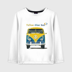 Детский лонгслив хлопок с принтом Я люблю вас (Yellow-blue bus) в Екатеринбурге, 100% хлопок | круглый вырез горловины, полуприлегающий силуэт, длина до линии бедер | 14 февраля | bus | camper | i love you | love you | volkswagen | vw | автобус | автомобилисту | английский | бейсболка | бутылка | валентинов день | водителю | день влюбленных | день святого валент | кепка | кружка | люблю