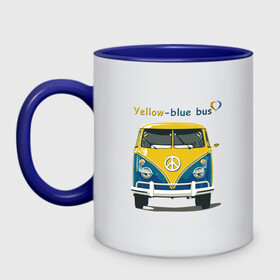 Кружка двухцветная с принтом Я люблю вас (Yellow-blue bus) в Екатеринбурге, керамика | объем — 330 мл, диаметр — 80 мм. Цветная ручка и кайма сверху, в некоторых цветах — вся внутренняя часть | 14 февраля | bus | camper | i love you | love you | volkswagen | vw | автобус | автомобилисту | английский | бейсболка | бутылка | валентинов день | водителю | день влюбленных | день святого валент | кепка | кружка | люблю