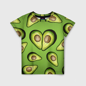 Детская футболка 3D с принтом Люблю авокадо в Екатеринбурге, 100% гипоаллергенный полиэфир | прямой крой, круглый вырез горловины, длина до линии бедер, чуть спущенное плечо, ткань немного тянется | food | green | vegetarian | вегетарианец | влюбленность | влюбленные | вместе навсегда | девушке | здоровый | здоровый образ жизни | зелень | кружка | любимая | любимый | люблю | май | натуральный
