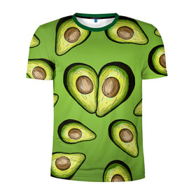 Мужская футболка 3D спортивная с принтом Люблю авокадо в Екатеринбурге, 100% полиэстер с улучшенными характеристиками | приталенный силуэт, круглая горловина, широкие плечи, сужается к линии бедра | Тематика изображения на принте: food | green | vegetarian | вегетарианец | влюбленность | влюбленные | вместе навсегда | девушке | здоровый | здоровый образ жизни | зелень | кружка | любимая | любимый | люблю | май | натуральный