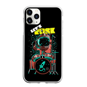 Чехол для iPhone 11 Pro матовый с принтом Lets Rock в Екатеринбурге, Силикон |  | art | astronaut | drummer | drums | rock | rocket | space | арт | астронавт | барабанщик | барабаны | космонавт | космос | ракета | рок