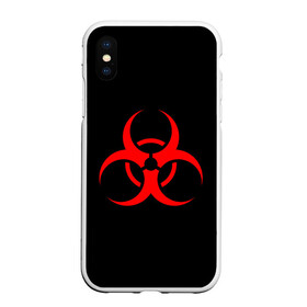 Чехол для iPhone XS Max матовый с принтом Plague inc в Екатеринбурге, Силикон | Область печати: задняя сторона чехла, без боковых панелей | Тематика изображения на принте: game | ncov2019 | plague inc | warning | вирус | знак | игра | китай | коронавирус | опасность | символ