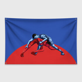Флаг-баннер с принтом Борьба в Екатеринбурге, 100% полиэстер | размер 67 х 109 см, плотность ткани — 95 г/м2; по краям флага есть четыре люверса для крепления | sport | wrestling | борьба | вольная | греко римская | единоборство | спорт