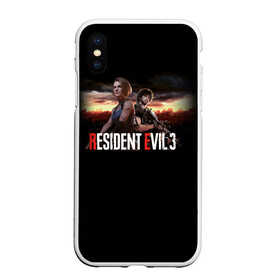 Чехол для iPhone XS Max матовый с принтом Resident Evil 3 в Екатеринбурге, Силикон | Область печати: задняя сторона чехла, без боковых панелей | Тематика изображения на принте: carlos oliveira | jill valentine | nemesis | re 3 | resident evil 3 remake | джил вэлентайн | карлос оливейра | немезида | немезис | обитель зла