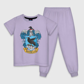Детская пижама хлопок с принтом Coat of Ravenclaw в Екатеринбурге, 100% хлопок |  брюки и футболка прямого кроя, без карманов, на брюках мягкая резинка на поясе и по низу штанин
 | vdgerir | гарри поттер | гриффиндор | дамблдор | добби | слизерин | хогвартс