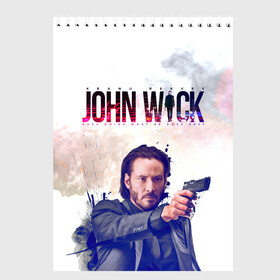 Скетчбук с принтом John Wick в Екатеринбурге, 100% бумага
 | 48 листов, плотность листов — 100 г/м2, плотность картонной обложки — 250 г/м2. Листы скреплены сверху удобной пружинной спиралью | Тематика изображения на принте: john wick | keanu reeves | боевик | джон уик | киану ривз | кино | пистолет | фильм