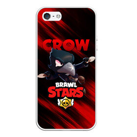 Чехол для iPhone 5/5S матовый с принтом BRAWL STARS CROW в Екатеринбурге, Силикон | Область печати: задняя сторона чехла, без боковых панелей | bibi | brawl stars | crow | el brown | leon | leon shark | max | sally leon | shark | stars | werewolf | акула | биби | ворон | леон | оборотень