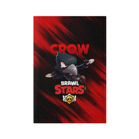 Обложка для паспорта матовая кожа с принтом BRAWL STARS CROW в Екатеринбурге, натуральная матовая кожа | размер 19,3 х 13,7 см; прозрачные пластиковые крепления | bibi | brawl stars | crow | el brown | leon | leon shark | max | sally leon | shark | stars | werewolf | акула | биби | ворон | леон | оборотень