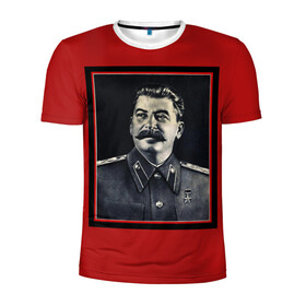 Мужская футболка 3D спортивная с принтом Сталин в Екатеринбурге, 100% полиэстер с улучшенными характеристиками | приталенный силуэт, круглая горловина, широкие плечи, сужается к линии бедра | stalin | брэнд | классно | красиво | круто | мода | сталин | стиль