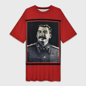 Платье-футболка 3D с принтом Сталин в Екатеринбурге,  |  | stalin | брэнд | классно | красиво | круто | мода | сталин | стиль