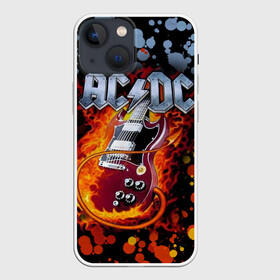 Чехол для iPhone 13 mini с принтом AC DC в Екатеринбурге,  |  | ac dc | acdc | back in black | columbia | epic | force | guitar | pop | rock | vevo | ангус | блюз | рок | хард | янг