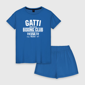 Женская пижама с шортиками хлопок с принтом Gatti Boxing Club в Екатеринбурге, 100% хлопок | футболка прямого кроя, шорты свободные с широкой мягкой резинкой | arturo gatti | arturo thunder gatti | gatti | thunder | артуро гатти | гатти