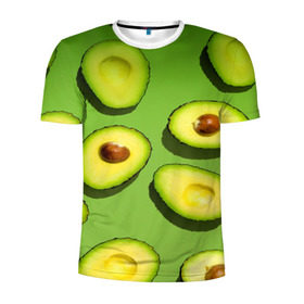 Мужская футболка 3D спортивная с принтом АВАКАДО ПАТТЕРН. в Екатеринбурге, 100% полиэстер с улучшенными характеристиками | приталенный силуэт, круглая горловина, широкие плечи, сужается к линии бедра | ovakado | авокадо | фрукты