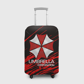 Чехол для чемодана 3D с принтом UMBRELLA CORP в Екатеринбурге, 86% полиэфир, 14% спандекс | двустороннее нанесение принта, прорези для ручек и колес | biohazard | biohazard 7 | crocodile | fang | game | hand | monster | new umbrella | resident evil | resident evil 7 | umbrella | umbrella corp | umbrella corporation | zombie | обитель