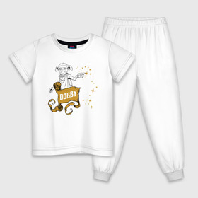 Детская пижама хлопок с принтом Dobby в Екатеринбурге, 100% хлопок |  брюки и футболка прямого кроя, без карманов, на брюках мягкая резинка на поясе и по низу штанин
 | vdgerir | гарри поттер | гриффиндор | дамблдор | добби | слизерин | хогвартс