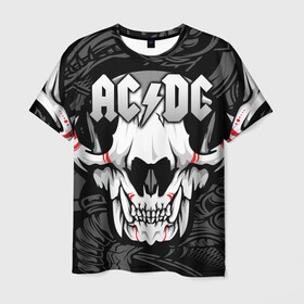 Мужская футболка 3D с принтом AC/DC  в Екатеринбурге, 100% полиэфир | прямой крой, круглый вырез горловины, длина до линии бедер | ac dc | acdc | back in black | columbia | epic | force | guitar | pop | rock | vevo | ангус | блюз | рок | хард | янг
