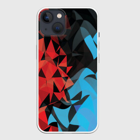 Чехол для iPhone 13 с принтом Fire and water в Екатеринбурге,  |  | абстракция | вода | краски | линии | огонь | пламя | синий | текстура | узор | цвета | яркий