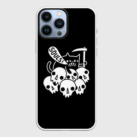 Чехол для iPhone 13 Pro Max с принтом Котик в Екатеринбурге,  |  | animal | cat | evil | halloween | meme | skull | soul | душа | животное | животные | зло | зубы | коса | кот | кот мем | котенок | кошка | лапки | мем | прикол | скелет | хэллоуин | череп