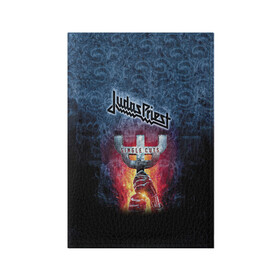 Обложка для паспорта матовая кожа с принтом Judas priest в Екатеринбурге, натуральная матовая кожа | размер 19,3 х 13,7 см; прозрачные пластиковые крепления | heavy metal | judas | judas priest | metal | priest | гленн типтон | грув метал | йен хилл | ричи фолкнер | роб хэлфорд | скотт трэвис | хард рок | хеви метал
